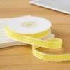 Encaje de 1 cm, cinta a cuadros amarillo claro, 10 yardas.