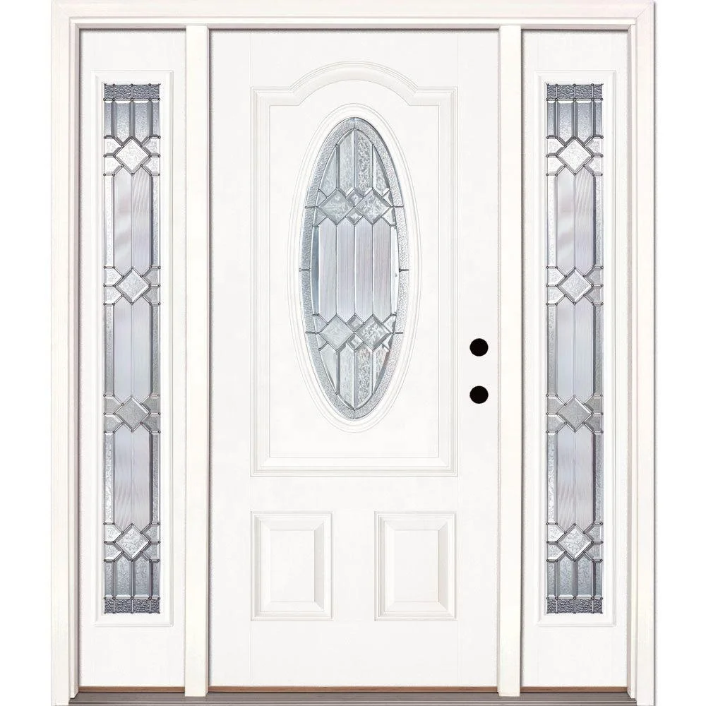 Minglei Modern style entrance door french fiberglass doors fiberglass entry doors with sidelights