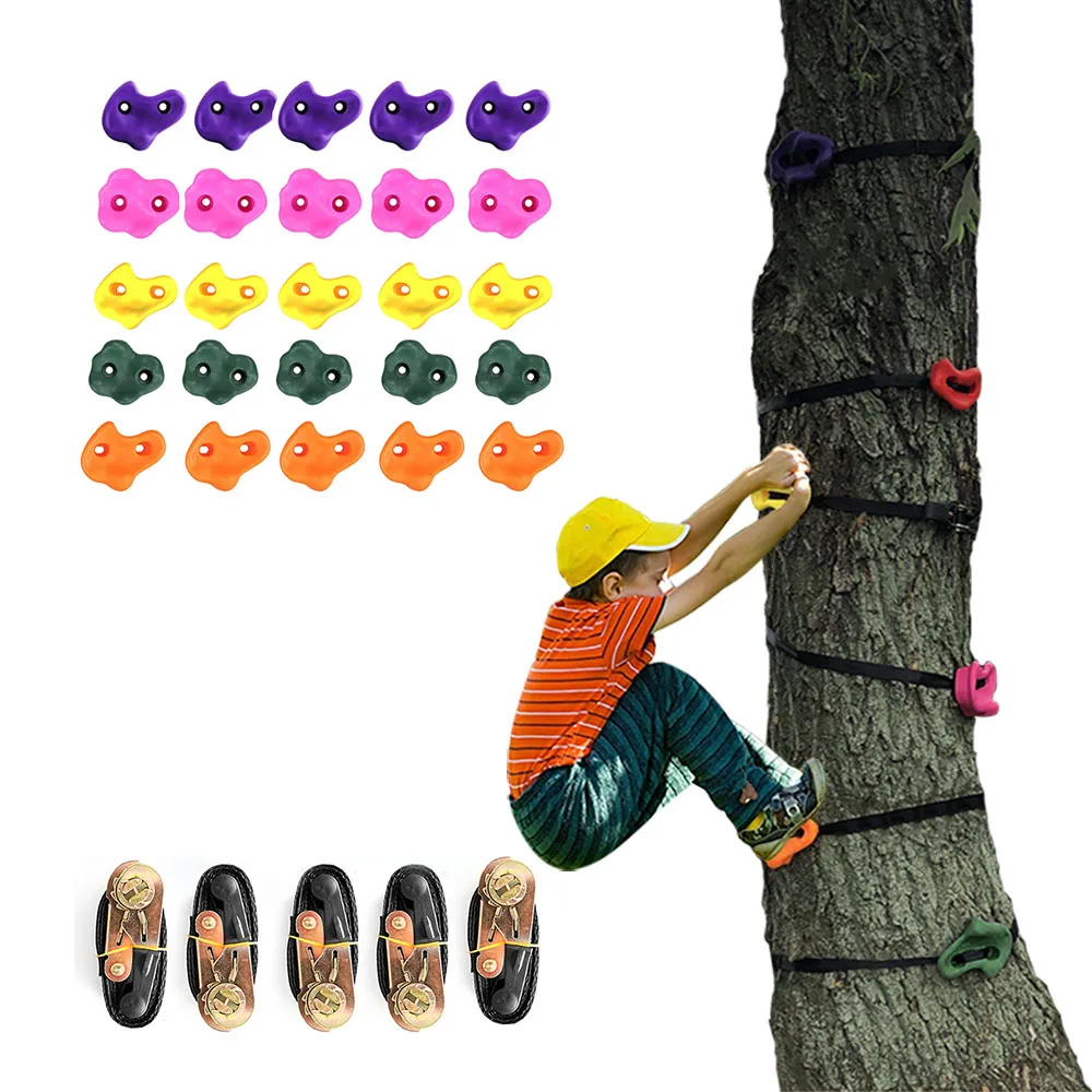 Color : Green XJTJSM 10pcs/Set Rock Wall Climbing Holds for Kids,Indoor and Outdoor Playground Play Set Slide Accessories with Mounting Hardware 