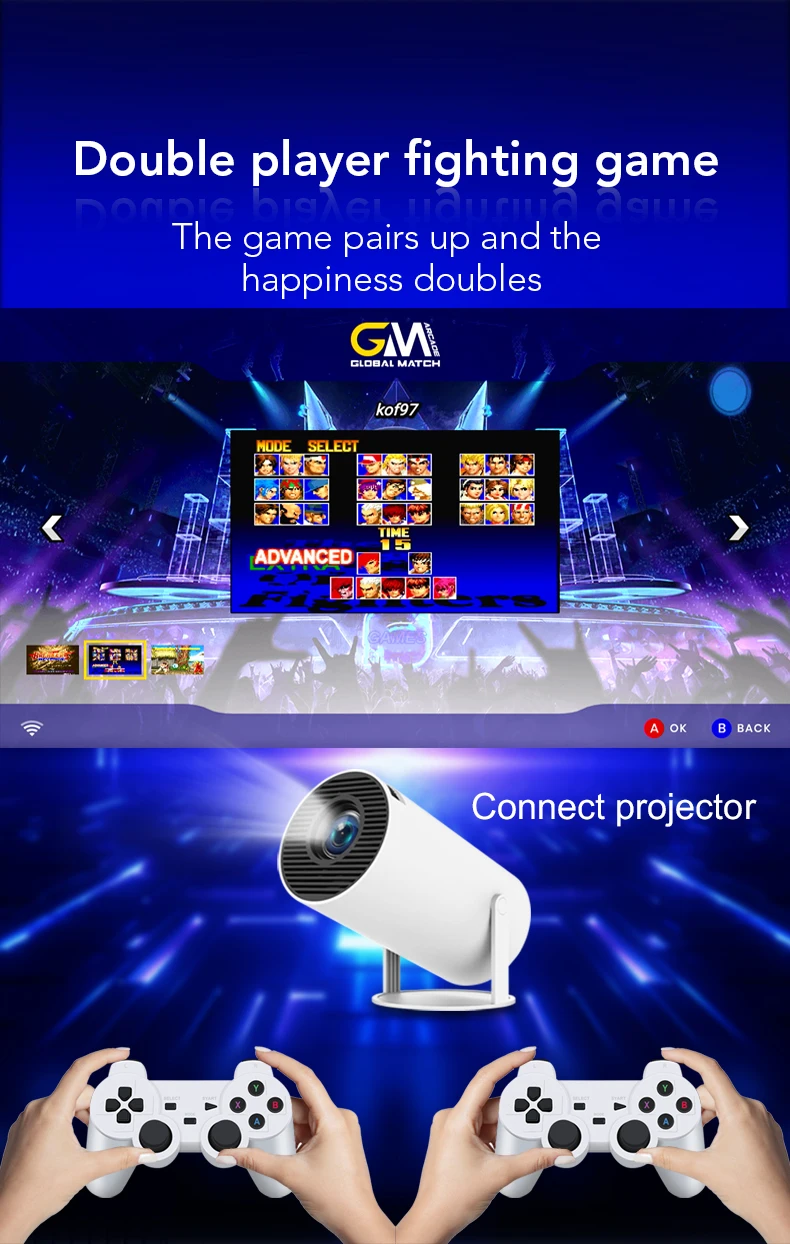 HY00 Portable HY00 Smart 4K 1080P Projector Remote Control Mini HY00 Android Home Game Box