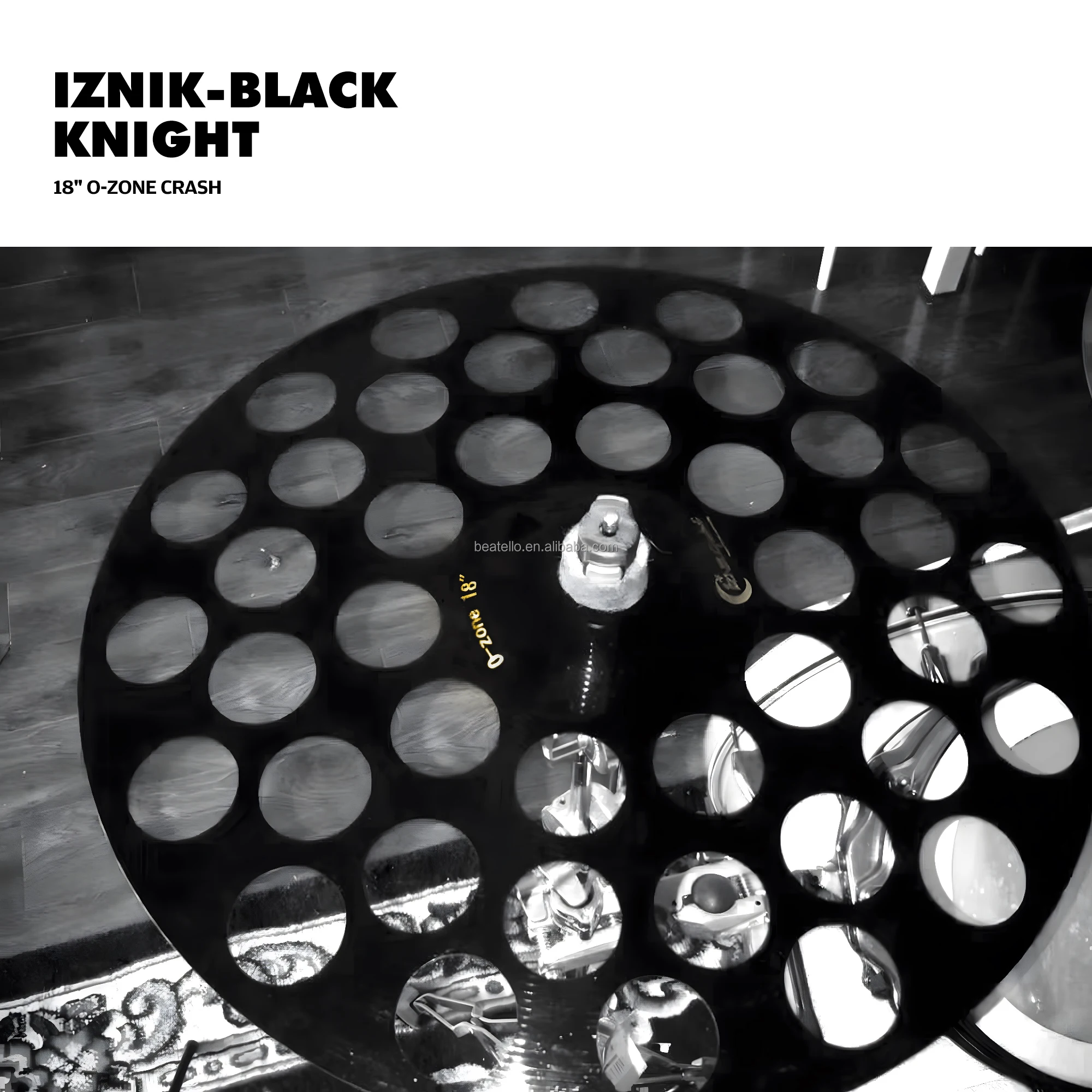 IZINK 18 Inch Black Crash Cymbal - Special Effect Black Rock