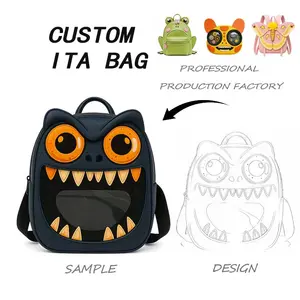 Sweet Wings Decoration Custom Logo Casual Students Pu Cute Cat Shaped Ita Bag Crossbody Shoulder Bag