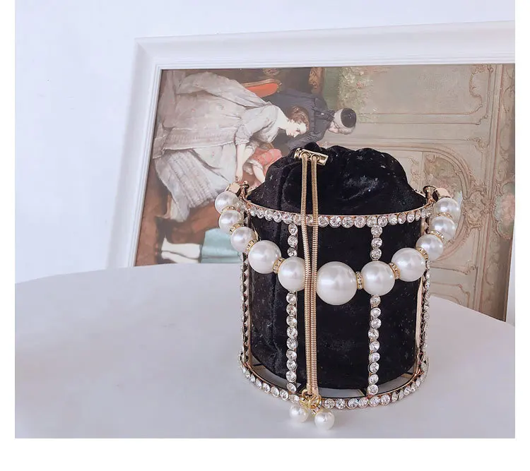 Wholesale Women Famous Brand Hollow Out Pearl Basket Evening Clutch Bag  Flowers Beaded Metallic Clutch Purse Korean Bucket Party Handbag From  m.