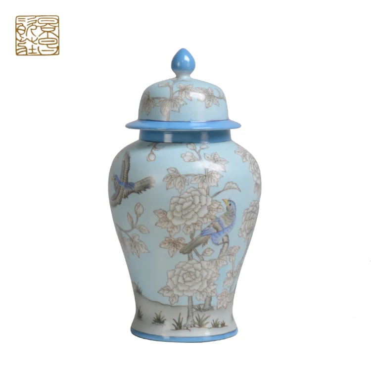 Fashion Home Decoration Ceramic Ginger Jar Blue White