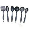 Juego de 6 cucharas y espátulas pequeñas para cocinar - Negro