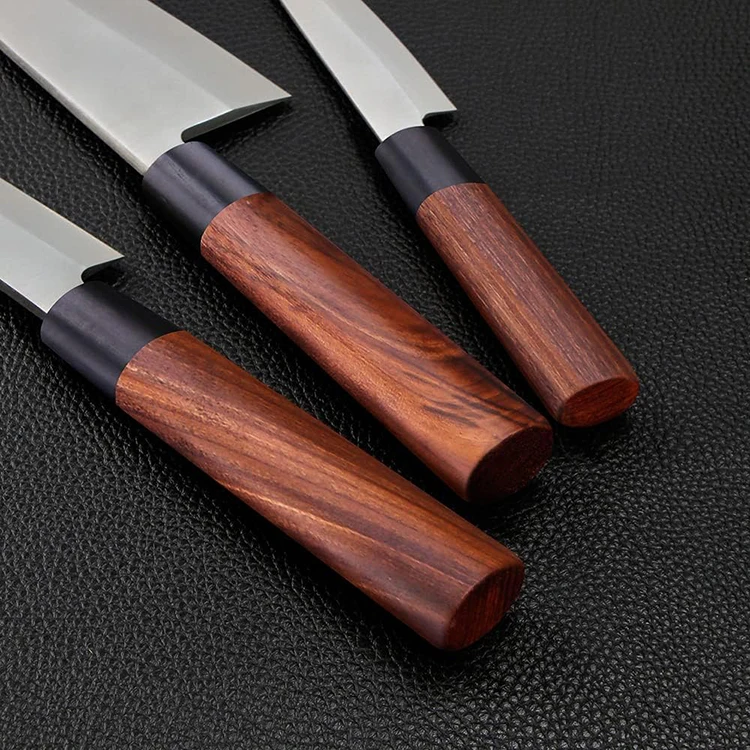 Wholesale Supply 3 Pieces Stainless Steel Japanese Sushi Knife Set
