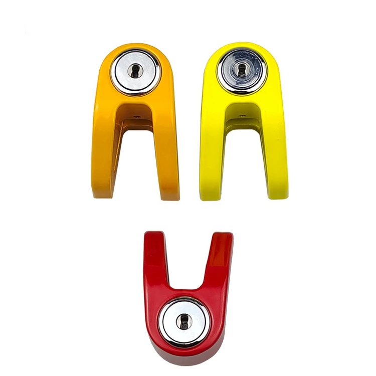 EBTOOLS Blocco Freno Per Moto Universale In Acciaio Inox E ABS – Colore Giallo Con 2 Chiavi - 4