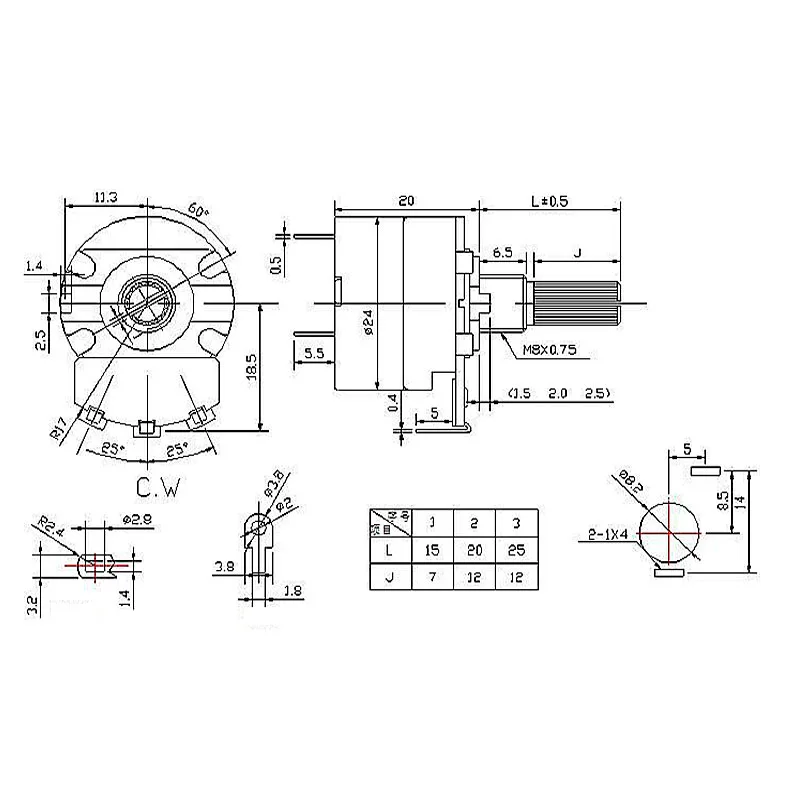 WH138-1 potentiometer with push switch B5K 5k ohm dimmer switch adjustable resistor WH138-1 B 5K/10K/20K/50K/100K/250K/500K