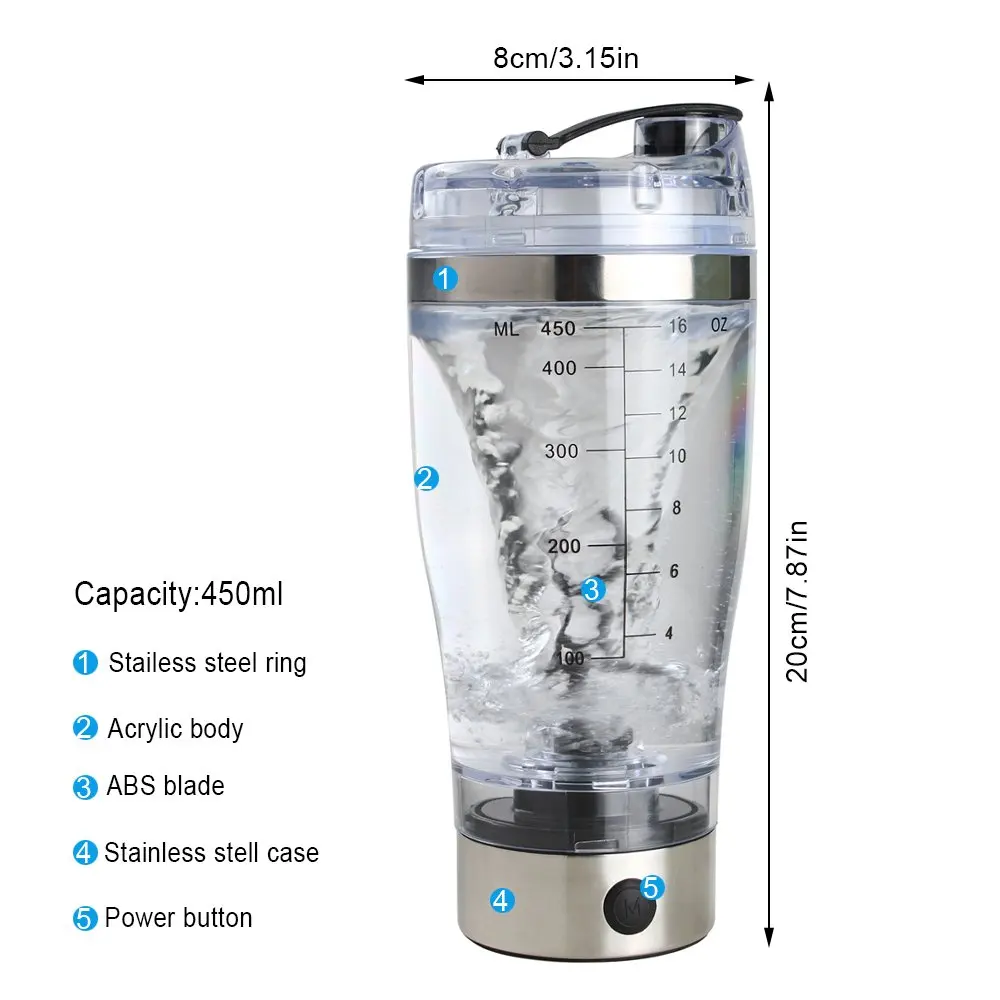 Yeway 2023 New Arrival Electric Shaker Bottle Electric Protein Shaker