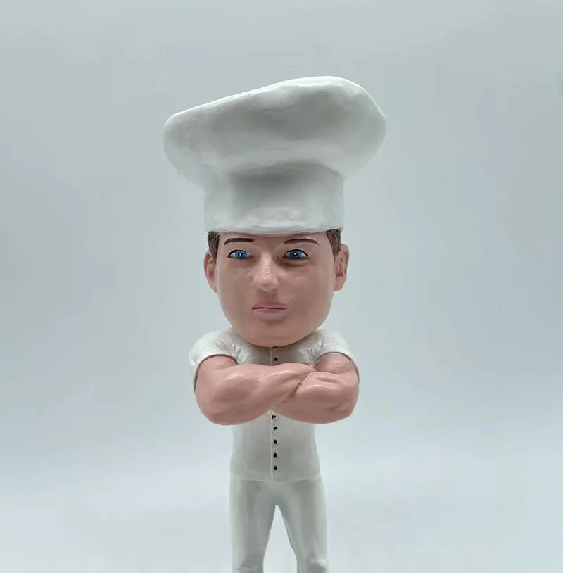 Kitchen Table My Muscle Resin Chef Figurine Chef Holding Plates Statue Kitchen