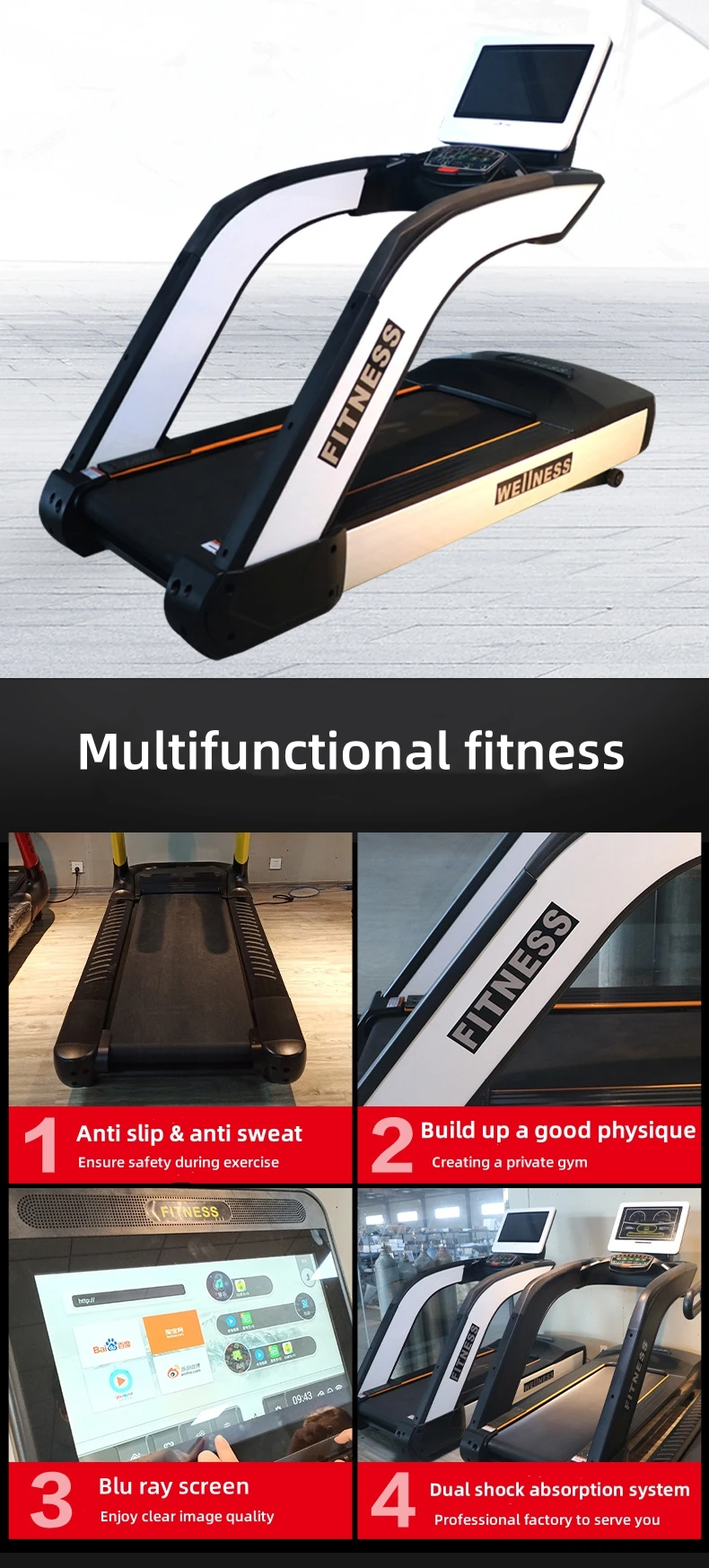 Factory Wholesale Automatic Incline Foldable Running Machine Home Use Sport Treadmill With Led Screen factory