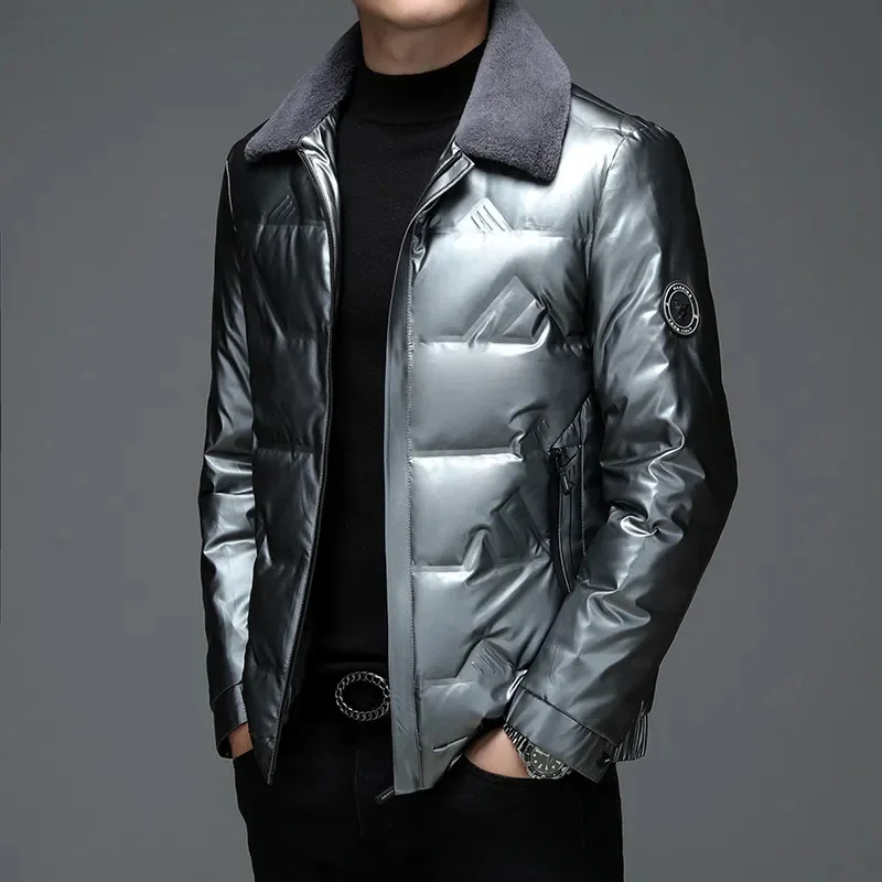 Men's Down Jacket Warm Parka With Fur Collar For Winter Style_voghion.com