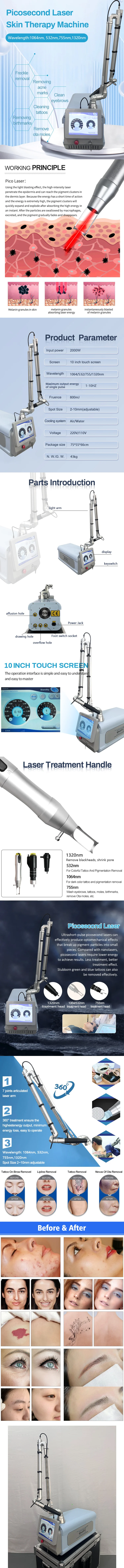Portable Picosecond Tattoo Removal & Carbon Peel 755nm 1320nm 532nm Wavelengths