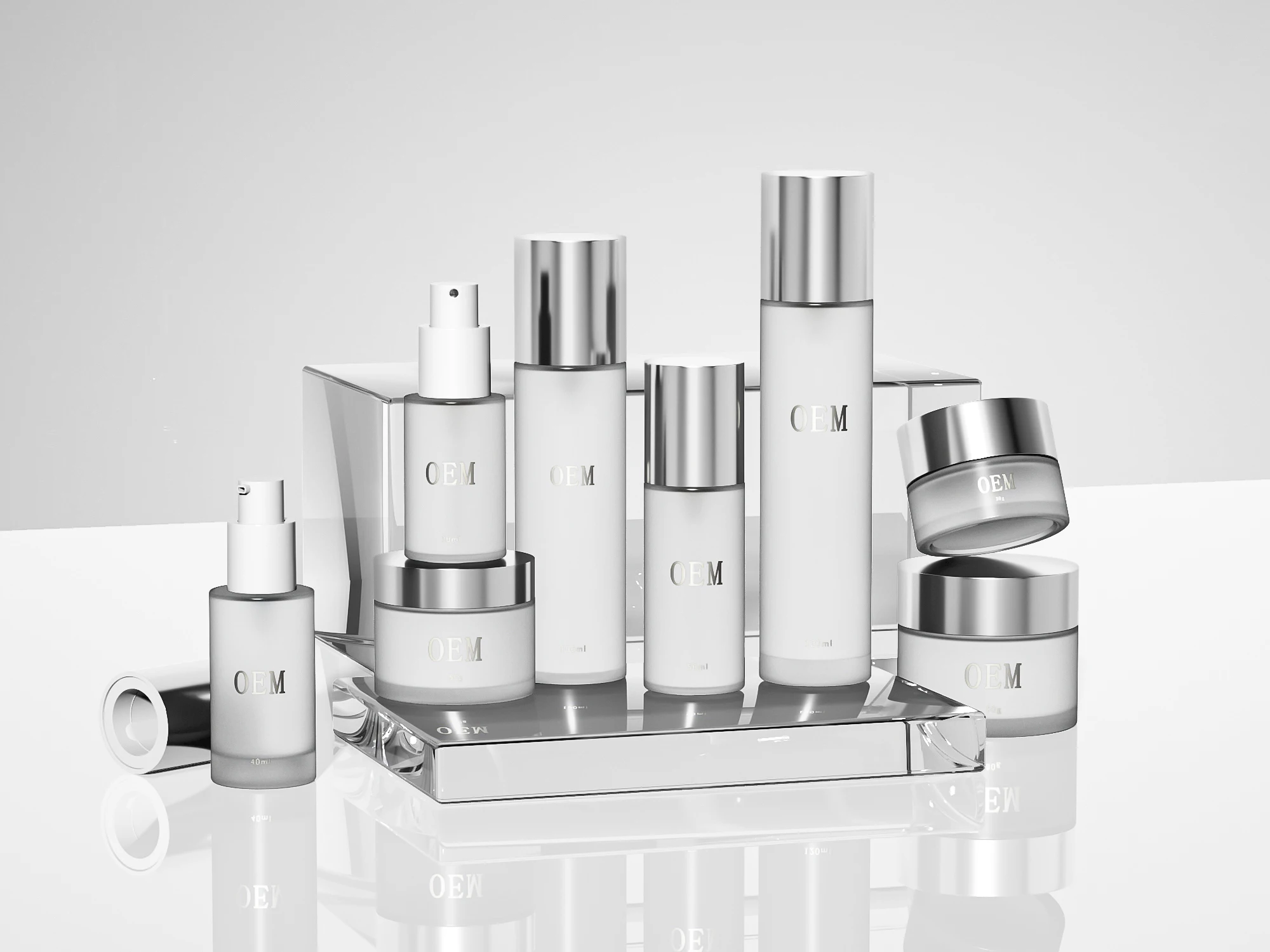 Cylinder Frosted 30 40 50 100 120 Ml 80g Cosmetic Glass Container Face