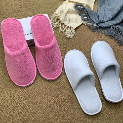 Good Quality New Style Product Customization Non-slip Cozy Soft Airline Slipper Disposable Luxury Hotel slippers supplier