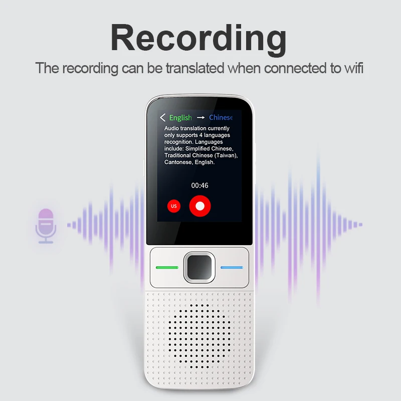New Interpreter 137 Global Multi Languages Instant Mutual Voice AI Translation Translator Wifi Online Transcribe T10