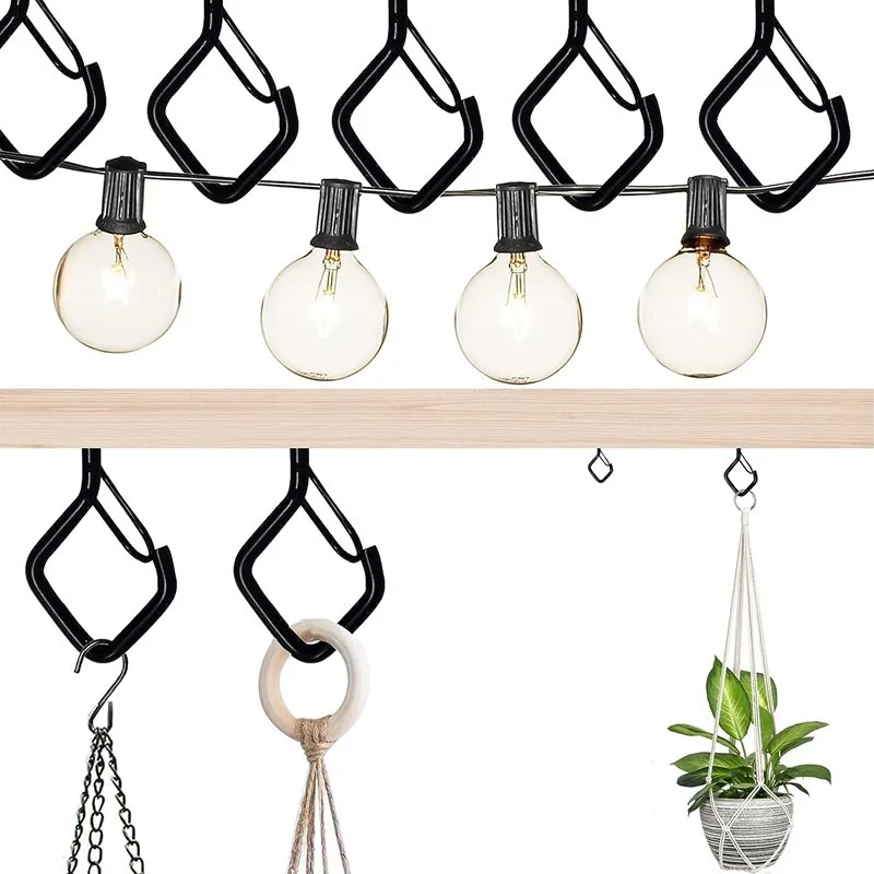 5MM Screw Steel Electric Galvanized Eye Bol Heavy Duty Hooks for Hanging Christmas Lights Hanging Hook Planting Hanging Hook