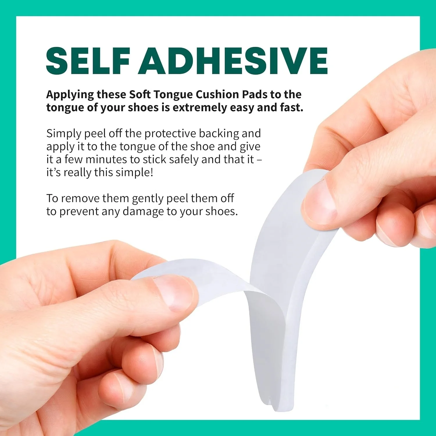 White Adhesive Sticky Insole Felt Tongue Pads for Shoes