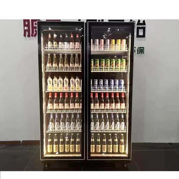 Air-cooling Supermarket 2 Glass Door Single-Temperature Adjustable Shelves Drink Display Fridge Cooler Cola Chiller Refrigerator