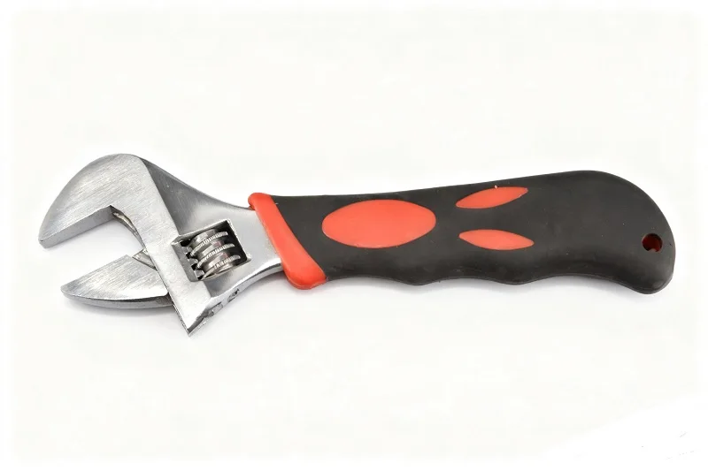 Factory OEM Wholesale DIY Metric Carbon Steel 8 Inch Cushion Handle Grip Monkey Spanner Adjustable Wrench
