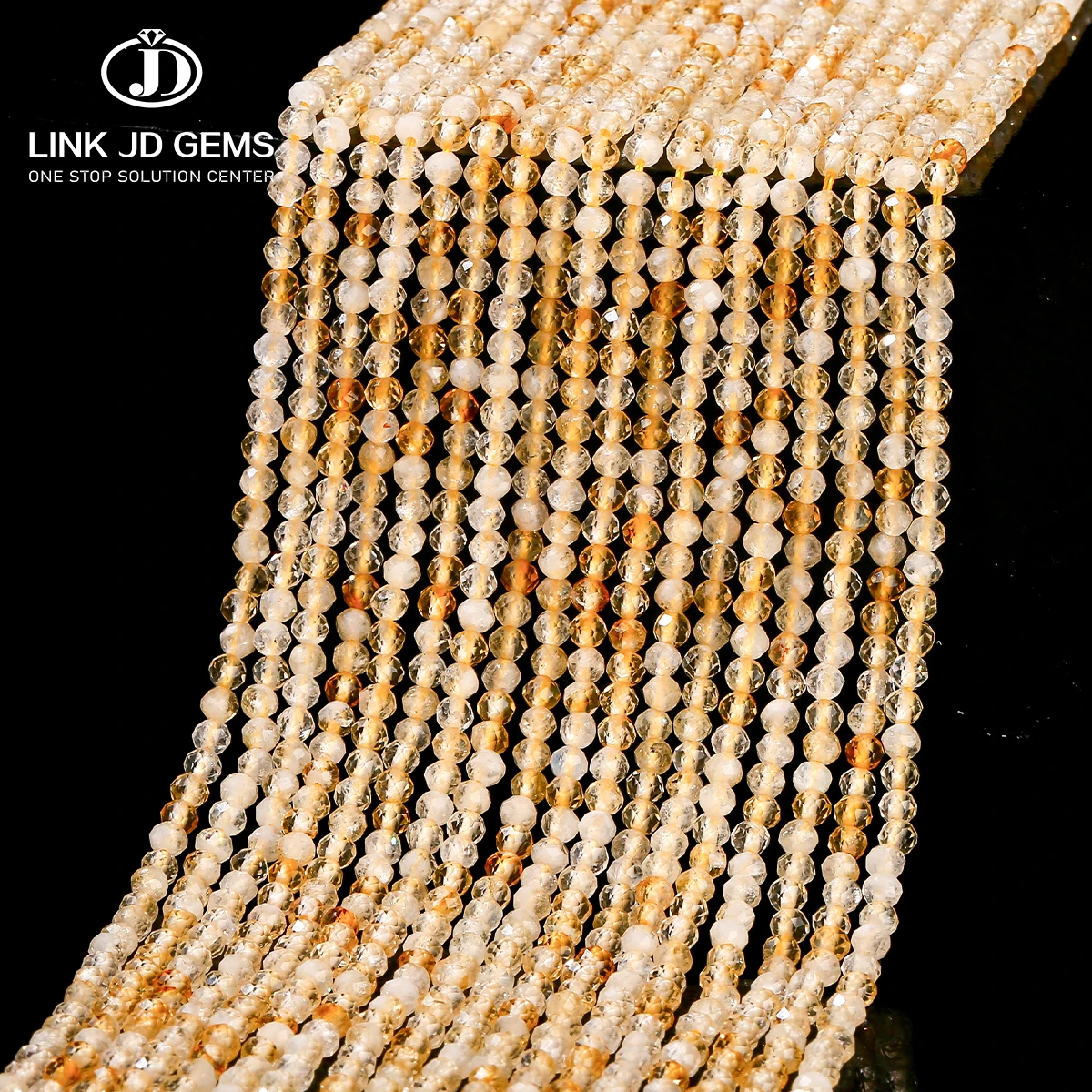 JD GEMS 2-4mm Faceted Natural Citrine Beads Factory Wholesale