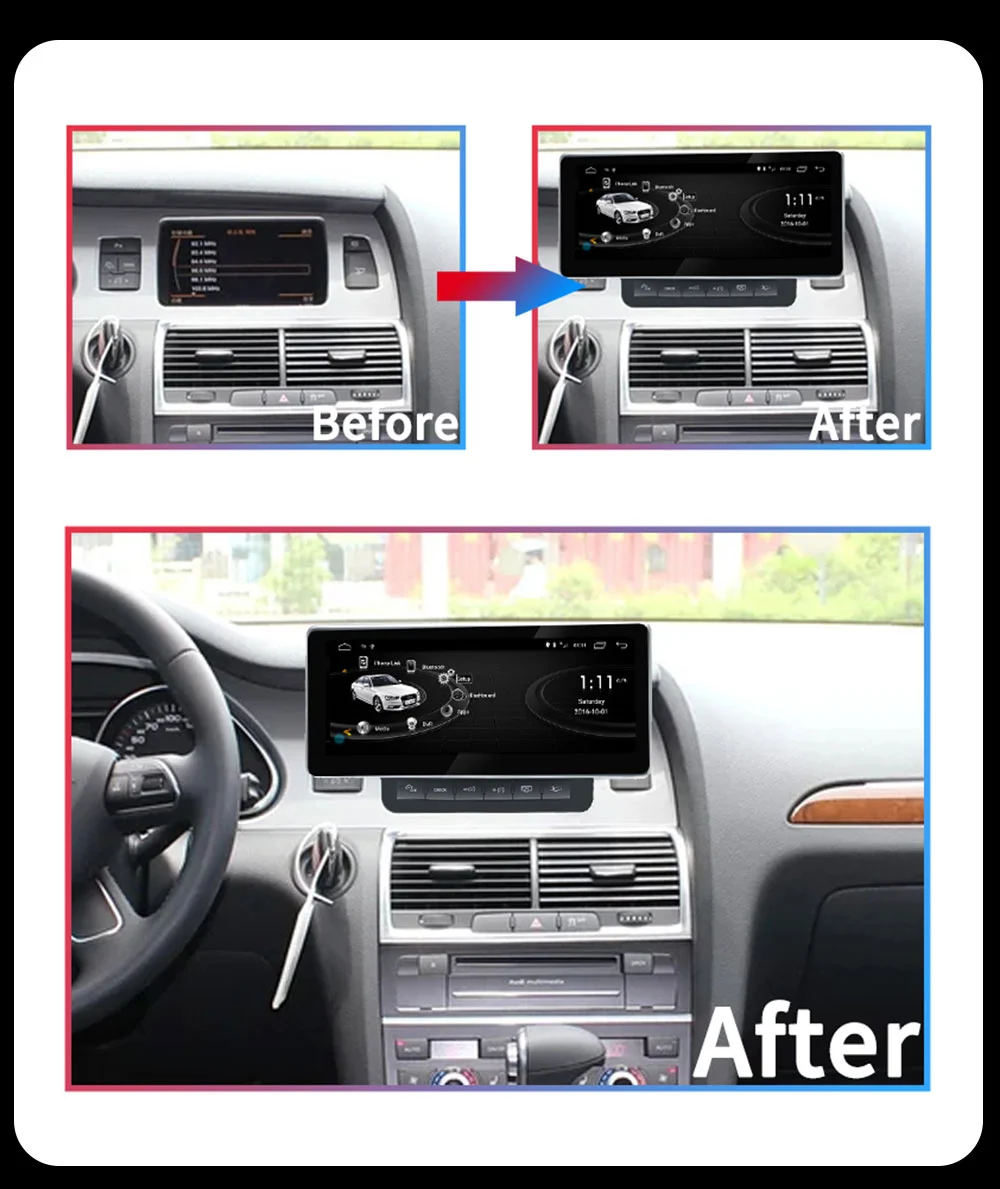 Android Car Video 10.25 Inch Touch Screen Car Radio For Audi Q7 2006
