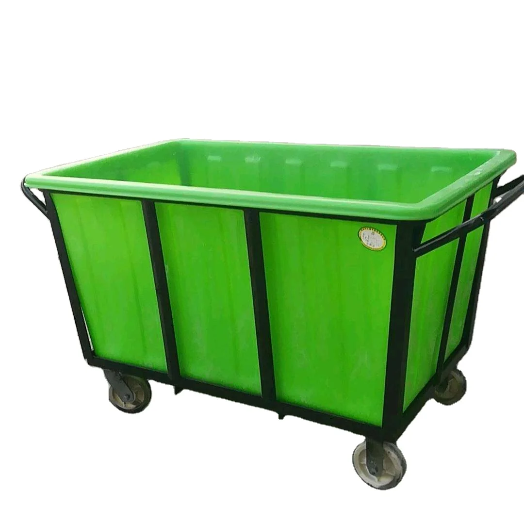 Heavy Duty Commercial Plastic Laundry Trolley Cart For Printing And