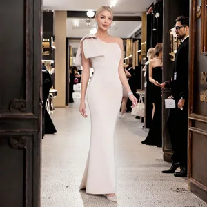 New Women's Clothing Manufacturer Slip-Shoulder Sexy Women's Elegant Dress Evening Lady's Formal Gown