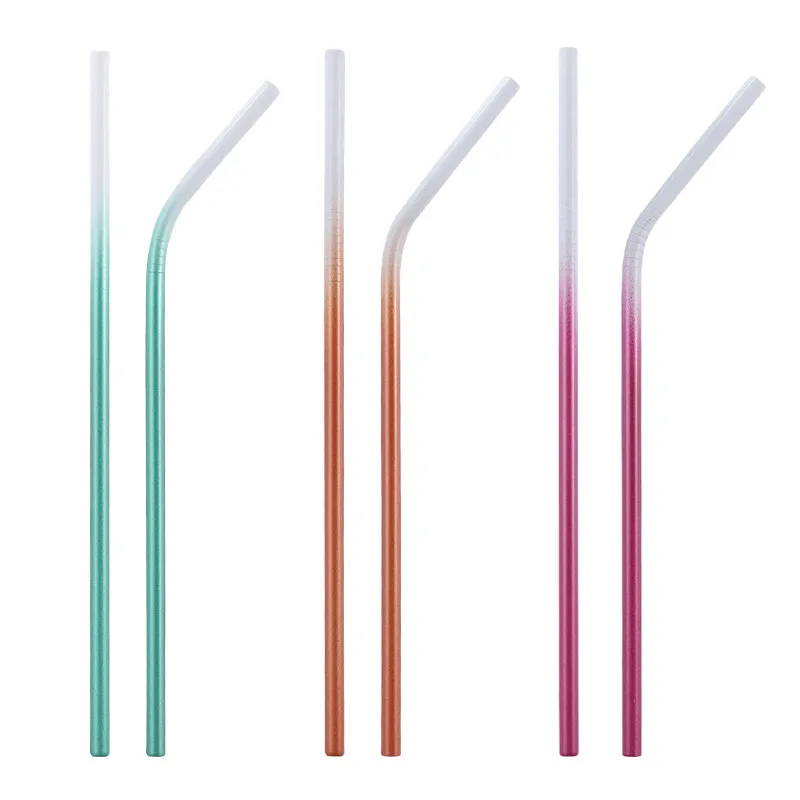 Party Laser Logo Set Boba Stainless Box Milk Tea Straw Brush Multicolor Steel 304 Pvd Reusable Drink