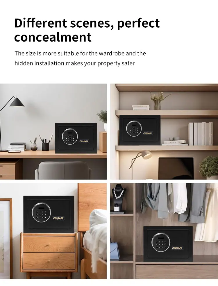 CEQSAFE Hotel Digital Fingerprint Smart Electronic Lock for Bank Box Home Time Safe Money Deposit Safety Kids Small Safe factory