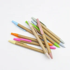 Popular Customized Environmental Recycled Paper Ball Pens with Logo Cheap  for Promotional Gift
