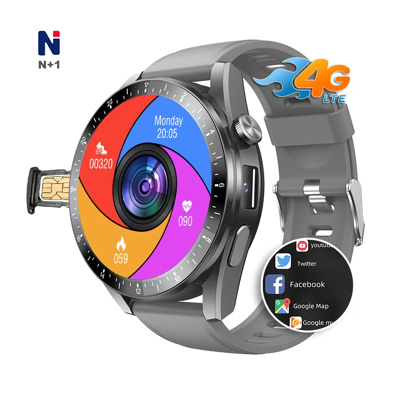 2022 Android Phone Call Heart Rate WIFI GPS Tracker 4g Smart Watch with Sim Card Slot