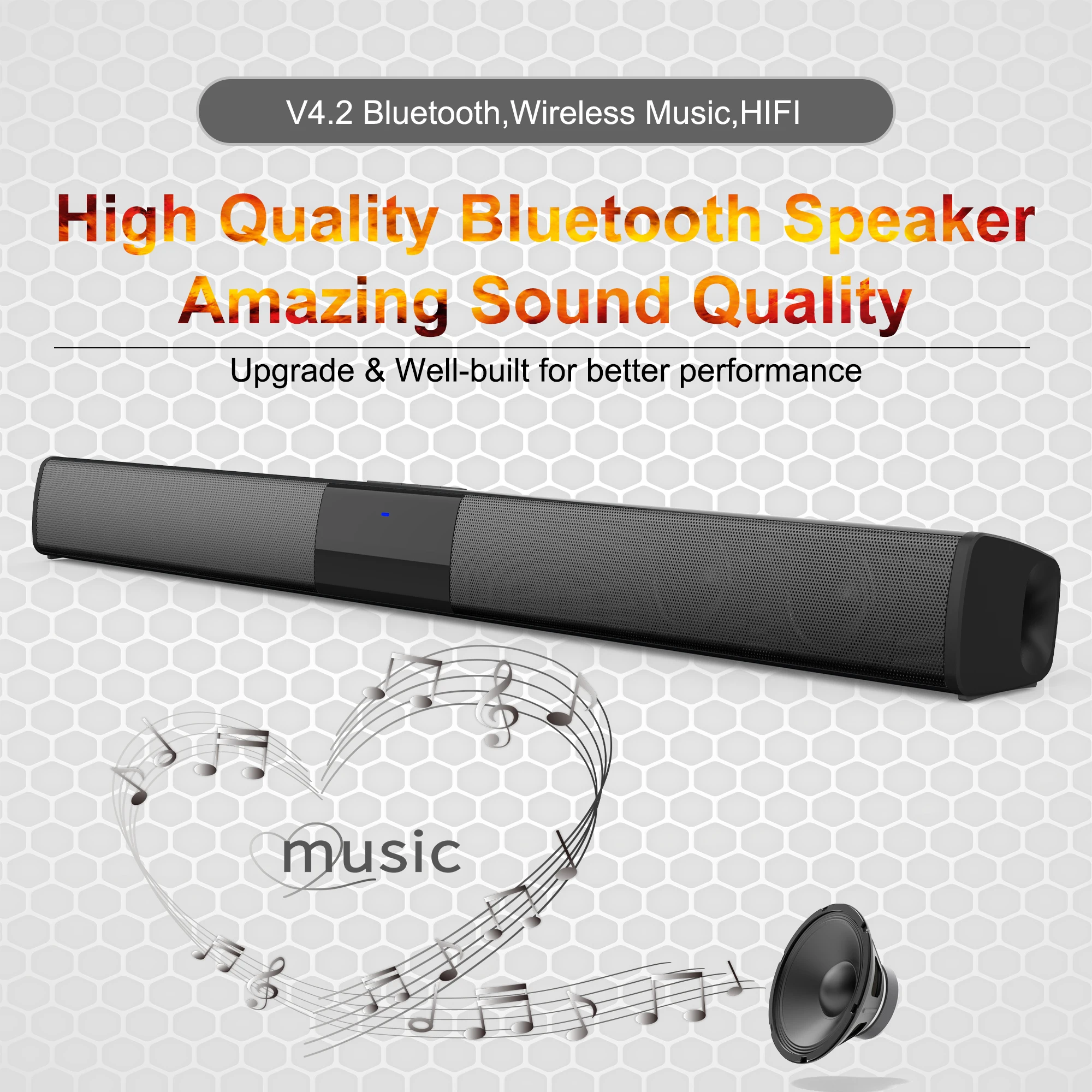 BS-28B サラウンドワイヤレススピーカー‼️ ホームシアタースピーカー,Bluetooth BS-28B TVスピーカー,20W