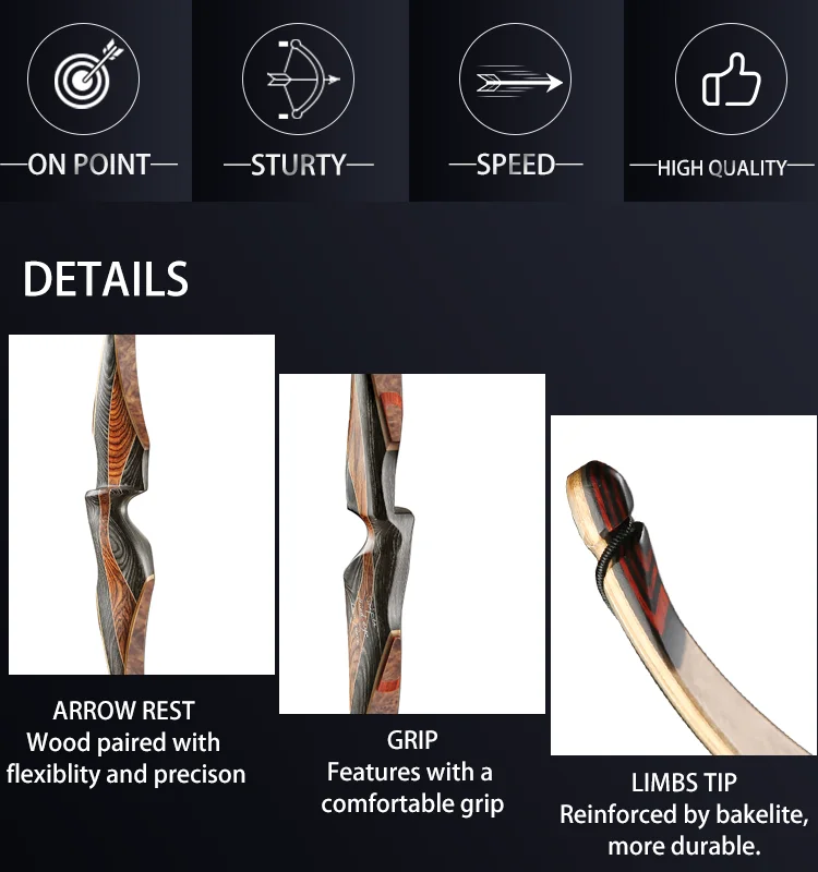 SHARROW 60 Zoll Bogenschießen Takedown Recurve Bogen Und