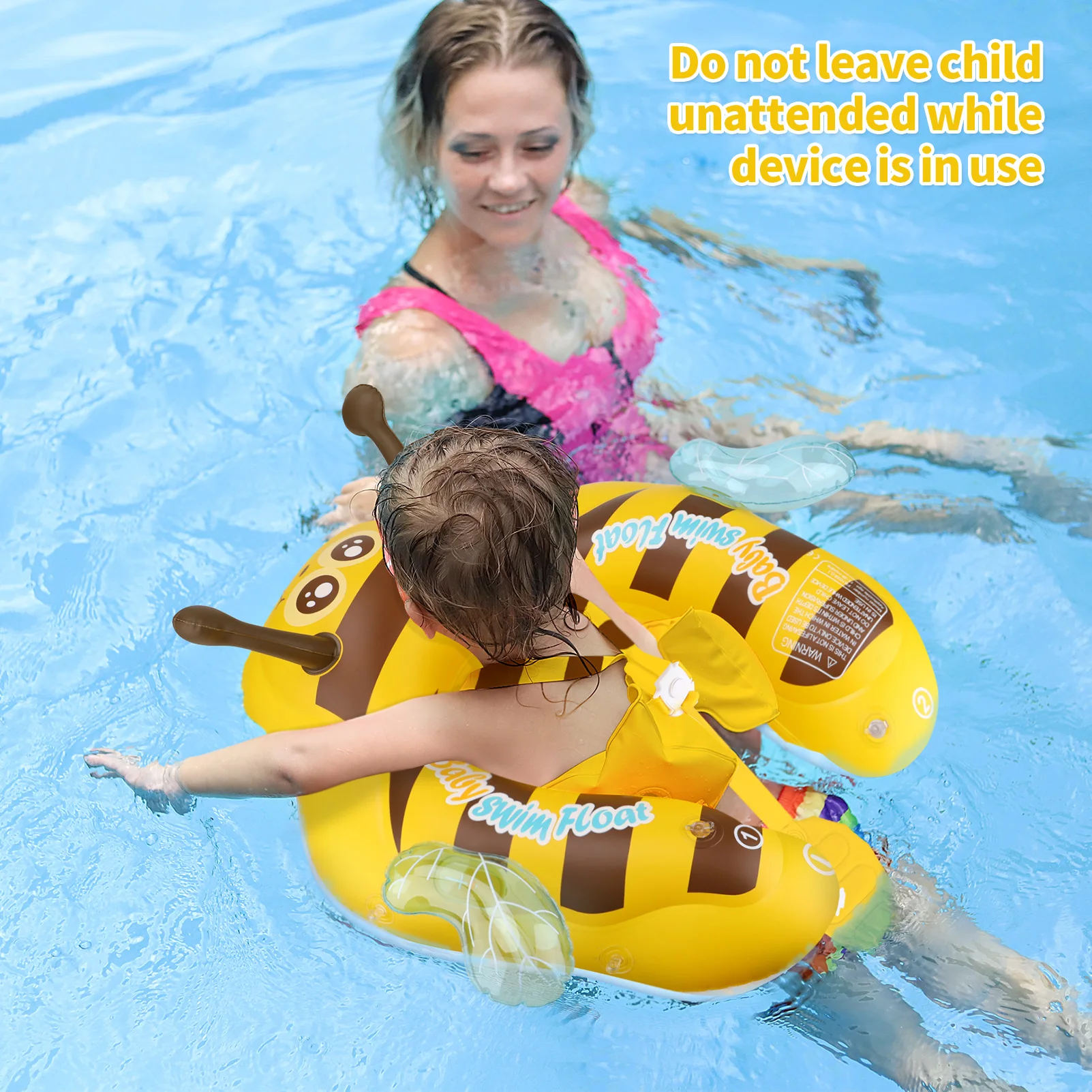 Swimbobo Flotteur De Natation Gonflable Pour Bébé – Support Poitrine Éponge, Taille Agrandie, Double Chambre à Air, Sécurité Renforcée