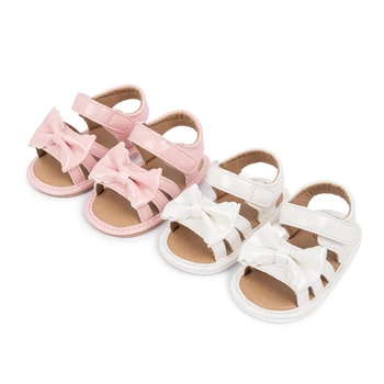 Sweet Bowknot Baby Sandals Soft Leather Anti-slip Summer Shoes For Baby Summer Girls Baby Shoes