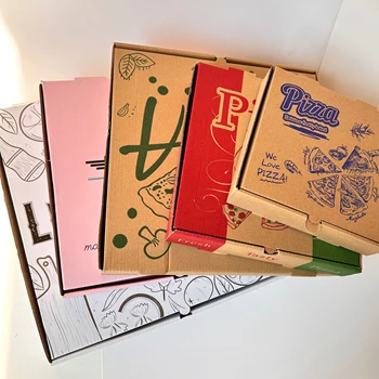Free Sample Wholesale Custom Logo Printing White Corrugated Pizza Packing Paper Carton Box