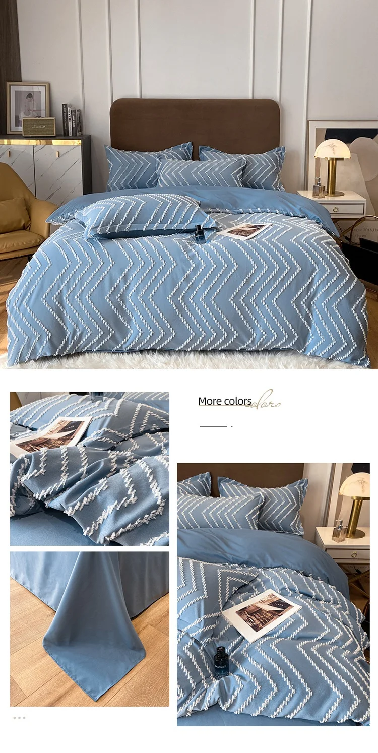European Home Textile Jacquard Bedding Set Embroidery Duvet Cover Bed Sheet King Queen Size