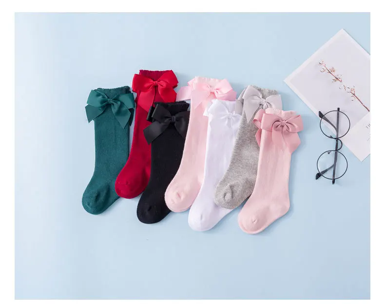 niño niñas rodilla calcetines altos español bebé punto medias de algodón  con arcos españa medias largas para 0-6y niña