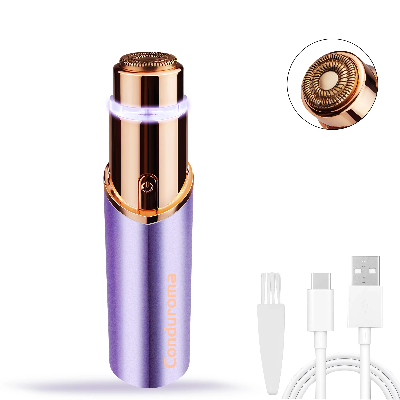 Conduroma 2 in 1 Electric Eyebrow Trimmer & Face Shavers for Women Hair Removal  with Led Light Facial Hair Removal