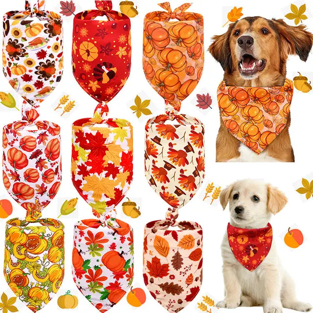 Amaz high-quality Thanksgiving Day Triangle Pet Scarf Dog Bandanas