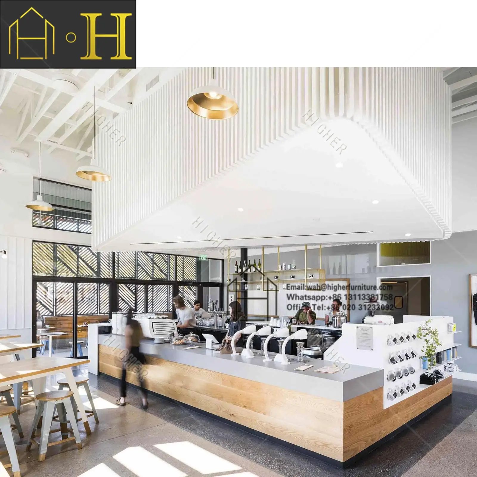 Fashion Design Coffee Juice Snack Sushi Fast Food Restaurant Home Bar Counter for Coffee Shop