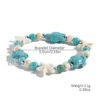 Green Turtle White Starfish Beads