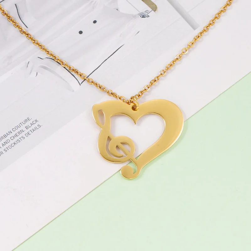Music Heart Pendant Necklace