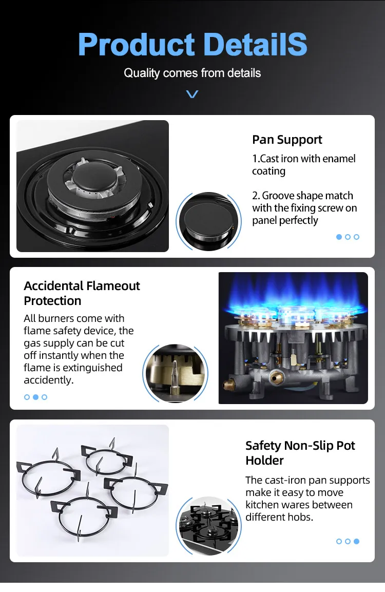 Builtin Gas Stove With Ceramic Hob 7.8kw Big Fire Gas Burner With