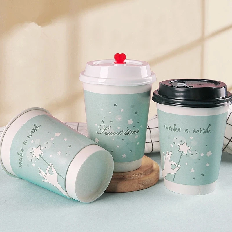 20oz Biodegradable Coffee Cup Lid Brown Paper Cups With Lids Disposable