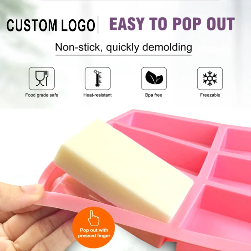 Factory Custom Cheap Single Cavity or Multi Cavity Custom Silicone Soap Mold Silicone logo Designed Soap Mold