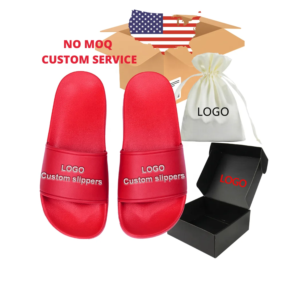 Оптовая продажа заводская цена черные унисекс тапочки с индивидуальным логотипом