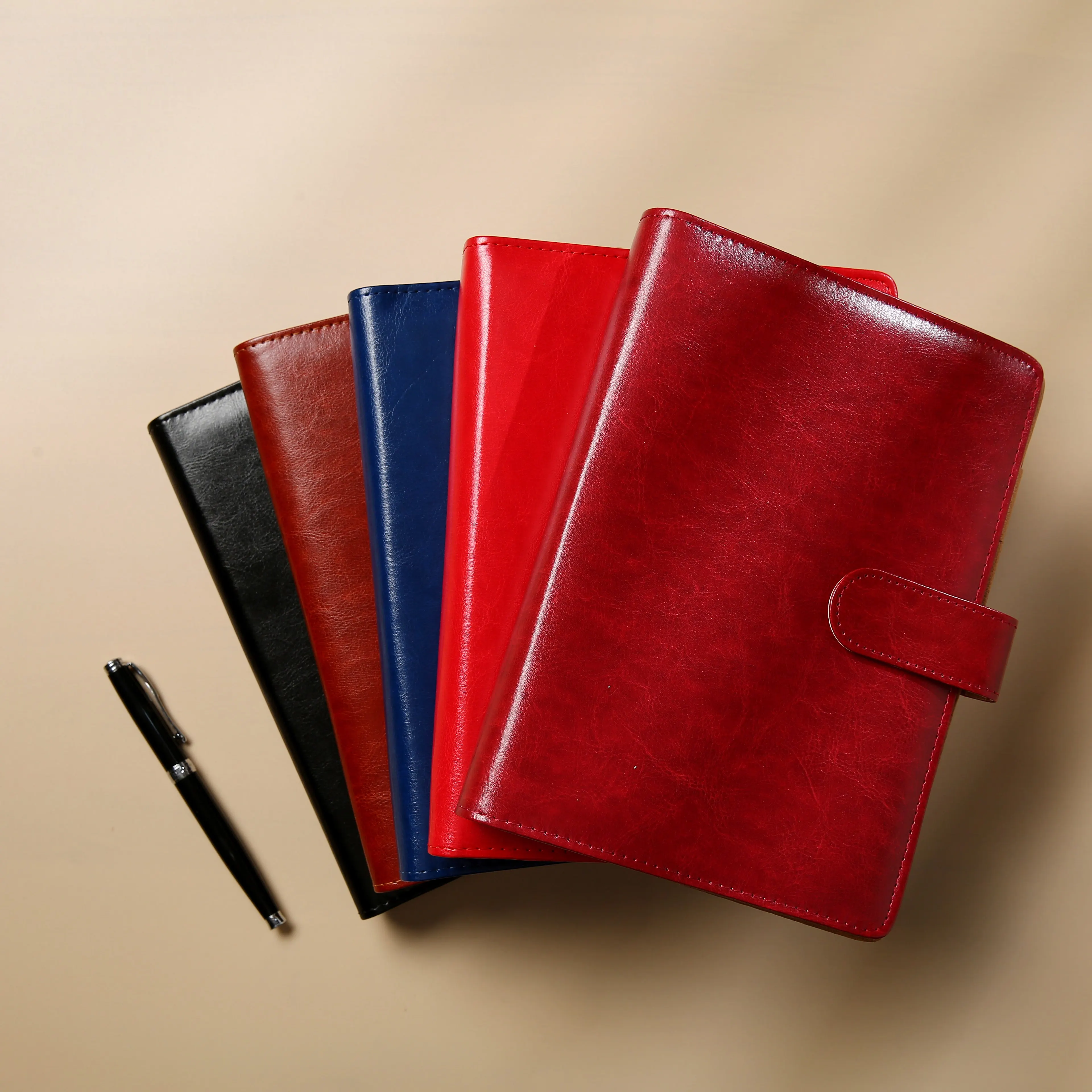 PU Leather Notebook Binder Style Refillable for Business Office Conference Personal Journaling Elegant Professional Stationery