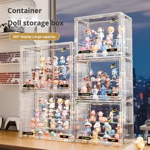 Modern Transparent Dust-Proof Plastic Display Box 10kg Capacity Storage Display Stand Display Cabinet